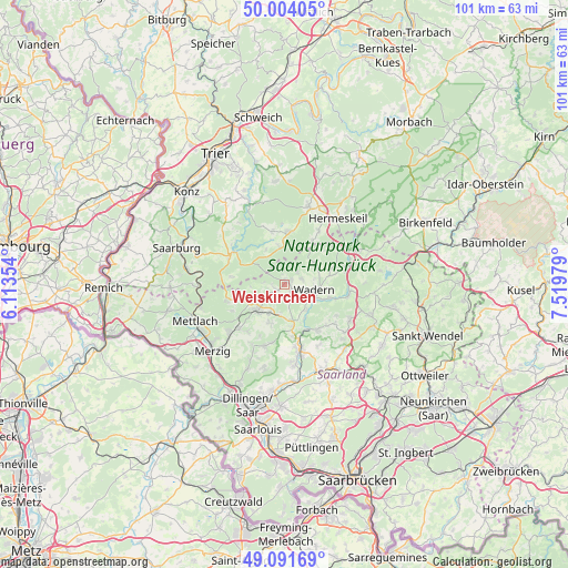 Weiskirchen on map