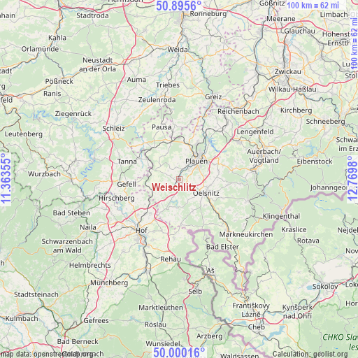 Weischlitz on map