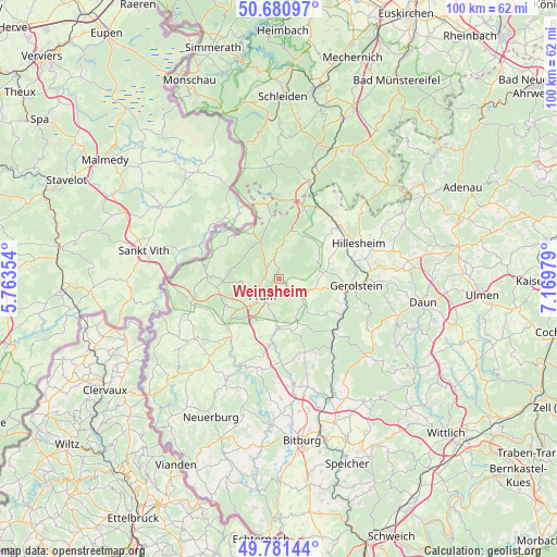 Weinsheim on map