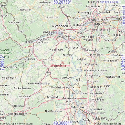 Weinolsheim on map