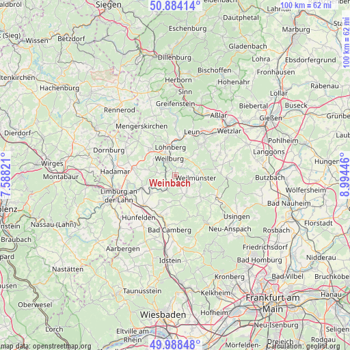 Weinbach on map