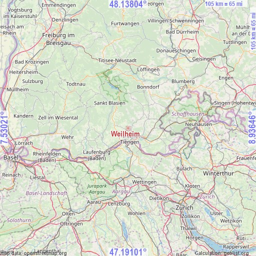 Weilheim on map