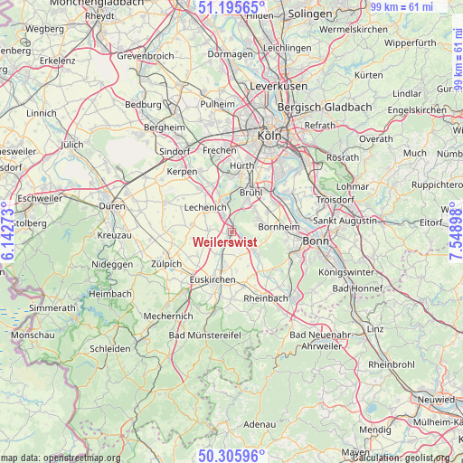 Weilerswist on map