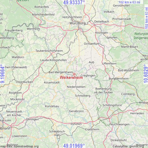 Weikersheim on map