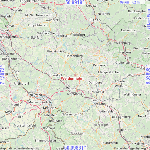 Weidenhahn on map