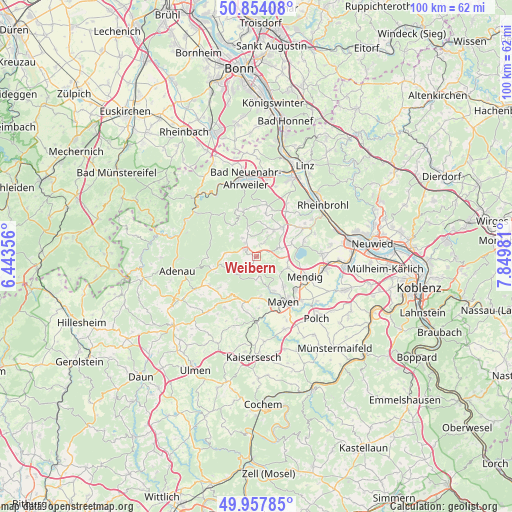 Weibern on map