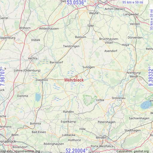 Wehrbleck on map