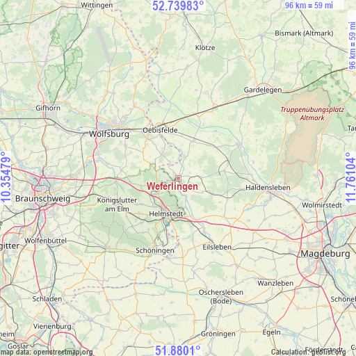 Weferlingen on map