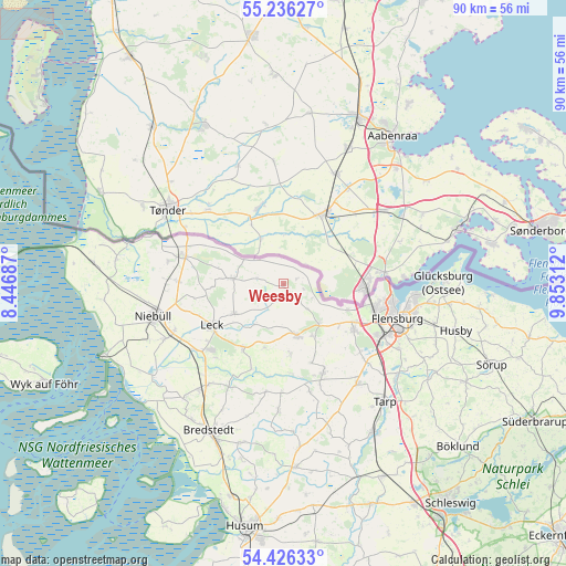 Weesby on map