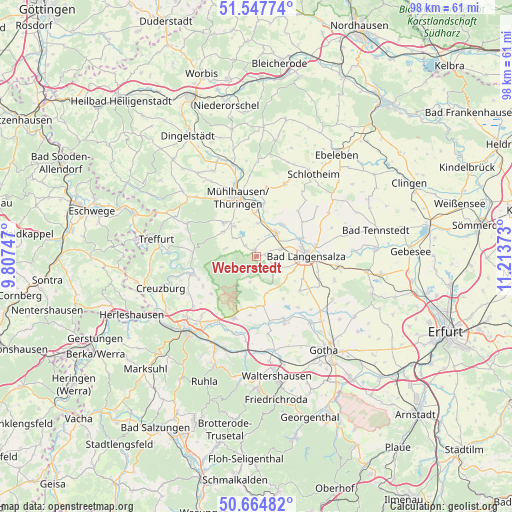 Weberstedt on map