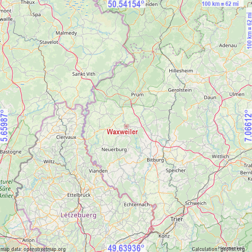 Waxweiler on map