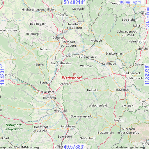 Wattendorf on map