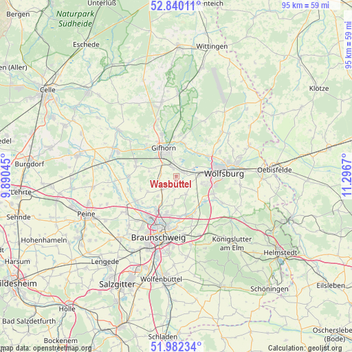Wasbüttel on map