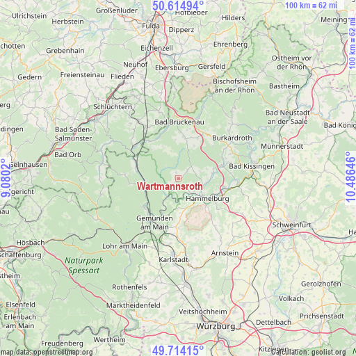 Wartmannsroth on map