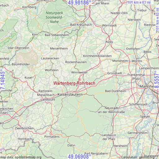 Wartenberg-Rohrbach on map
