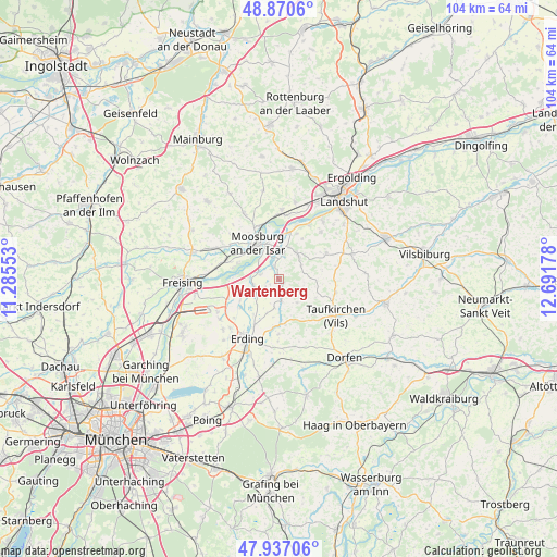 Wartenberg on map