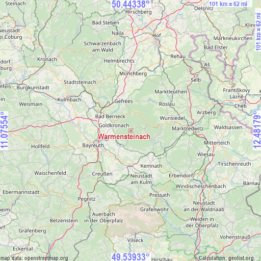 Warmensteinach on map
