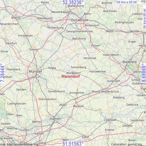 Warendorf on map