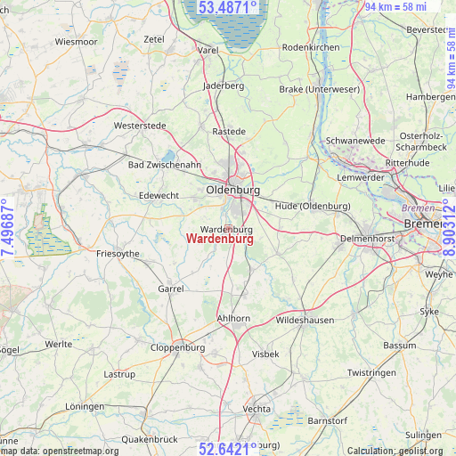 Wardenburg on map