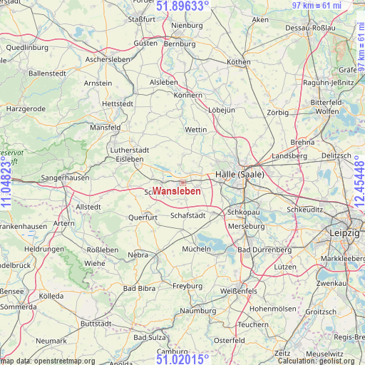 Wansleben on map