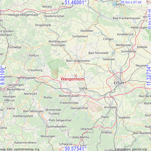 Wangenheim on map