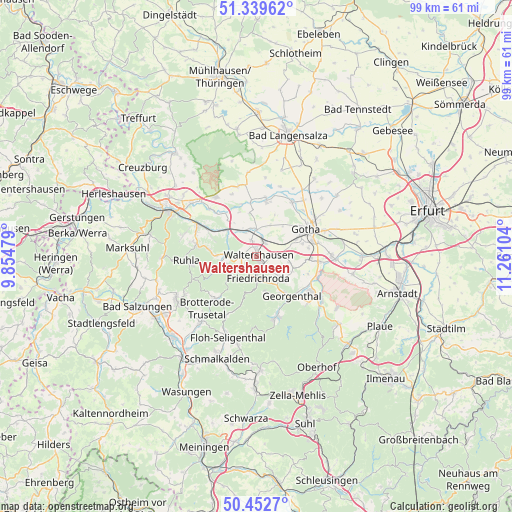 Waltershausen on map