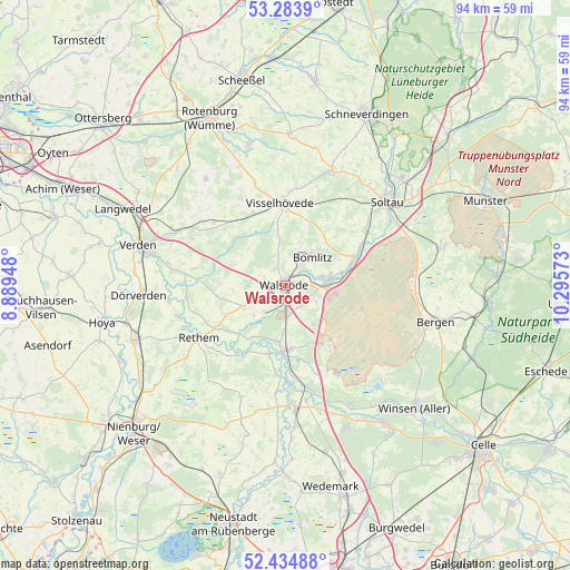Walsrode on map