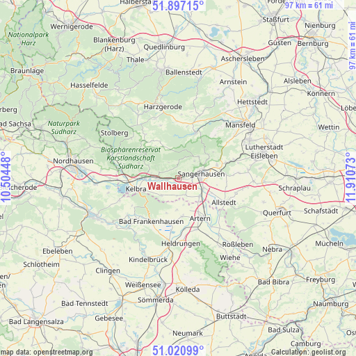 Wallhausen on map