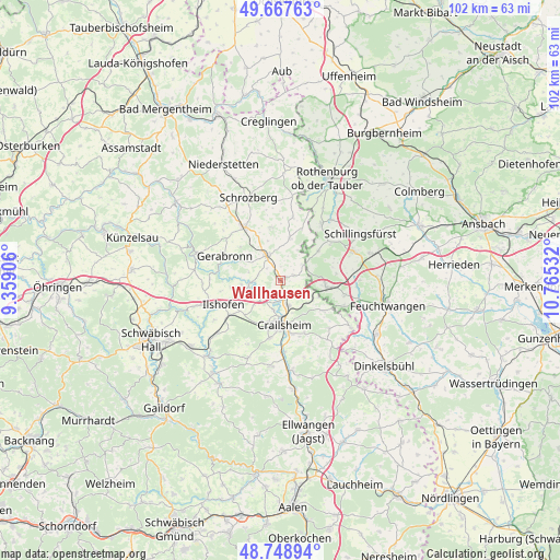 Wallhausen on map