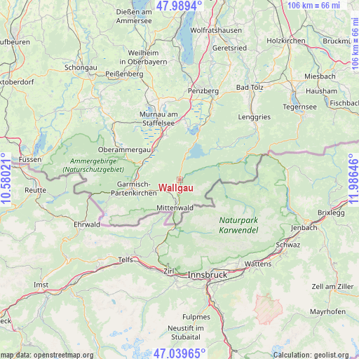 Wallgau on map