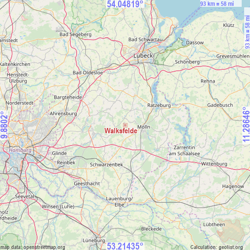 Walksfelde on map