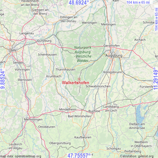 Walkertshofen on map