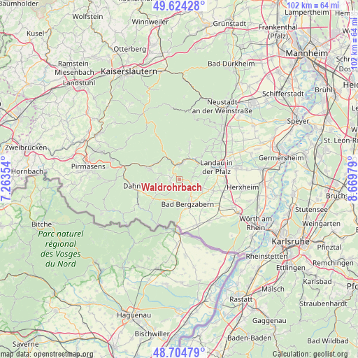 Waldrohrbach on map