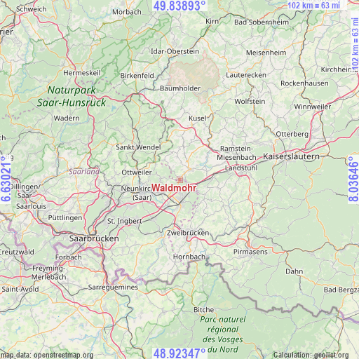 Waldmohr on map