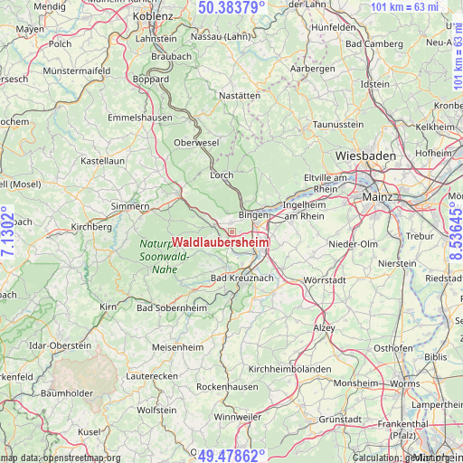 Waldlaubersheim on map