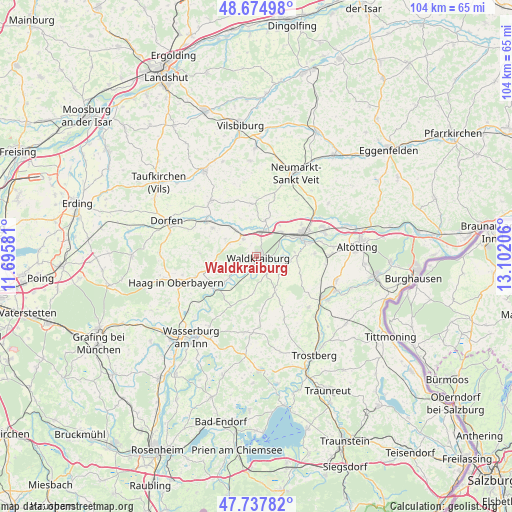 Waldkraiburg on map