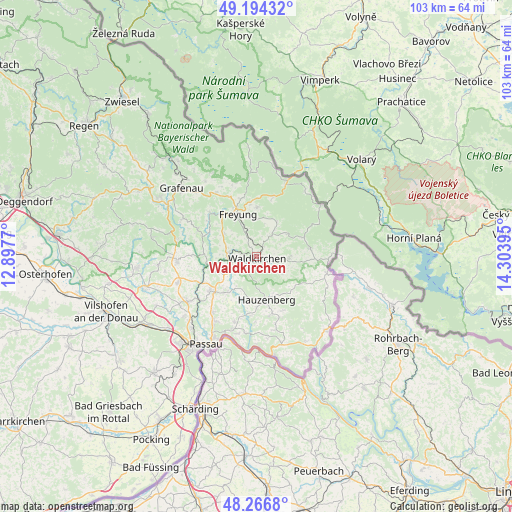 Waldkirchen on map
