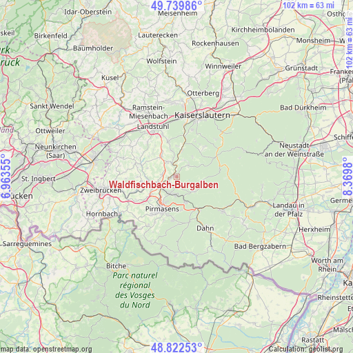 Waldfischbach-Burgalben on map