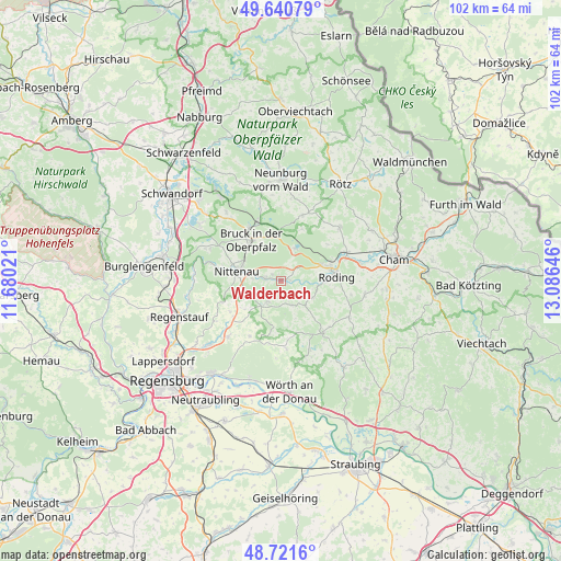 Walderbach on map