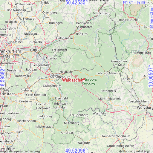 Waldaschaff on map