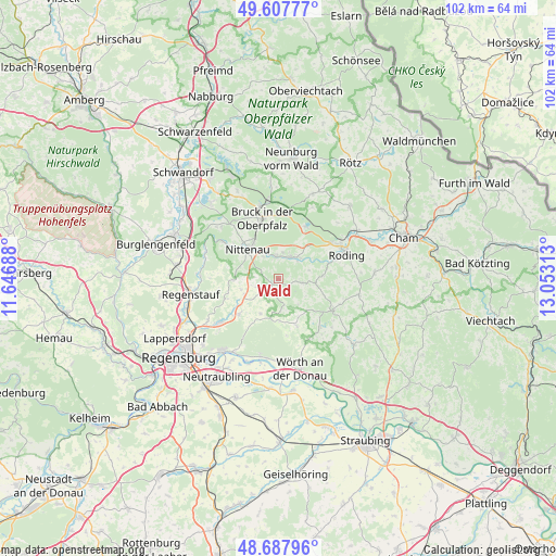 Wald on map