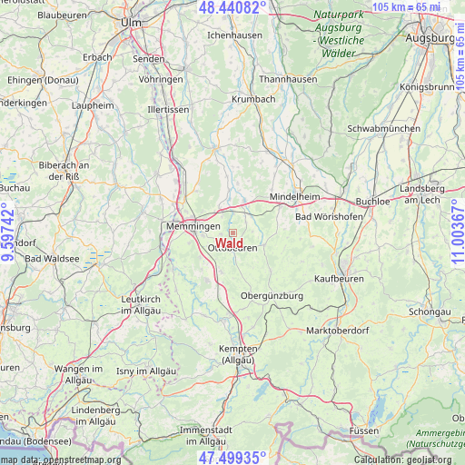 Wald on map