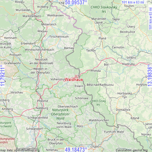 Waidhaus on map