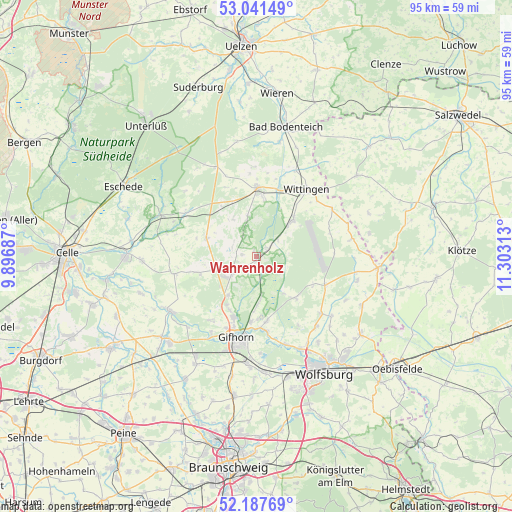 Wahrenholz on map