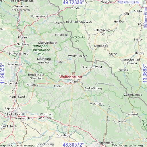Waffenbrunn on map