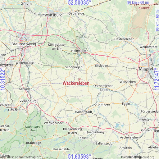 Wackersleben on map