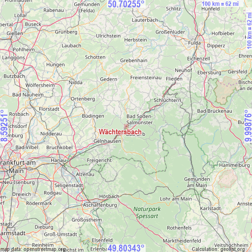 Wächtersbach on map