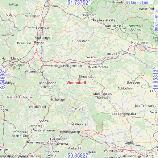 Wachstedt on map