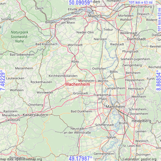 Wachenheim on map