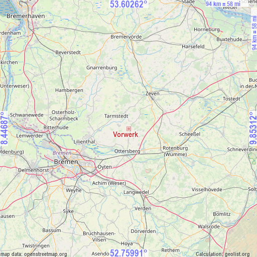 Vorwerk on map